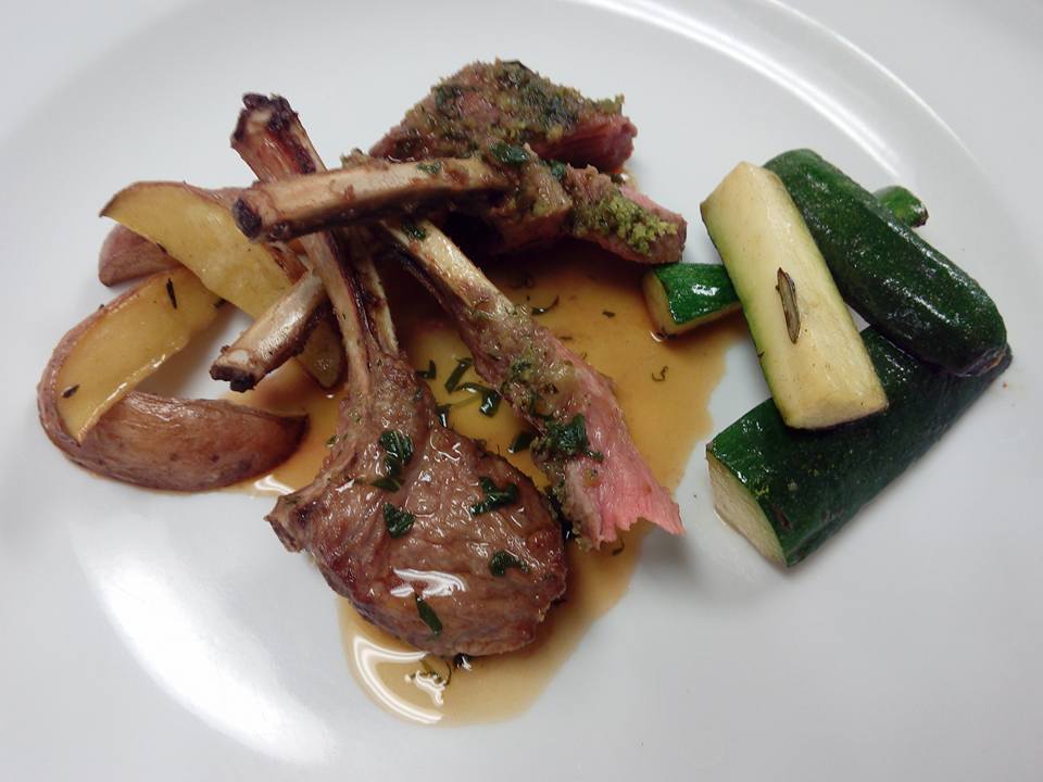 DIY Rack of Lamb with Herb Crust, Gourmet Potatoes, Courgette, Mint Sauce1